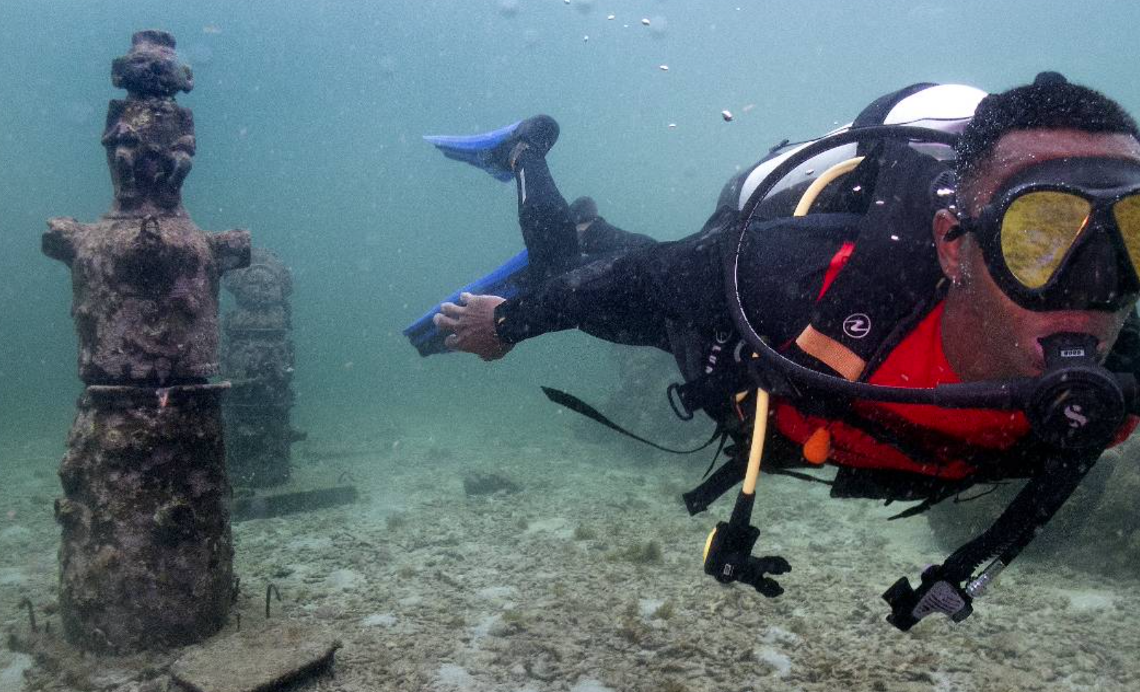 Museo Submarino en Colombia protege los arrecifes de coral